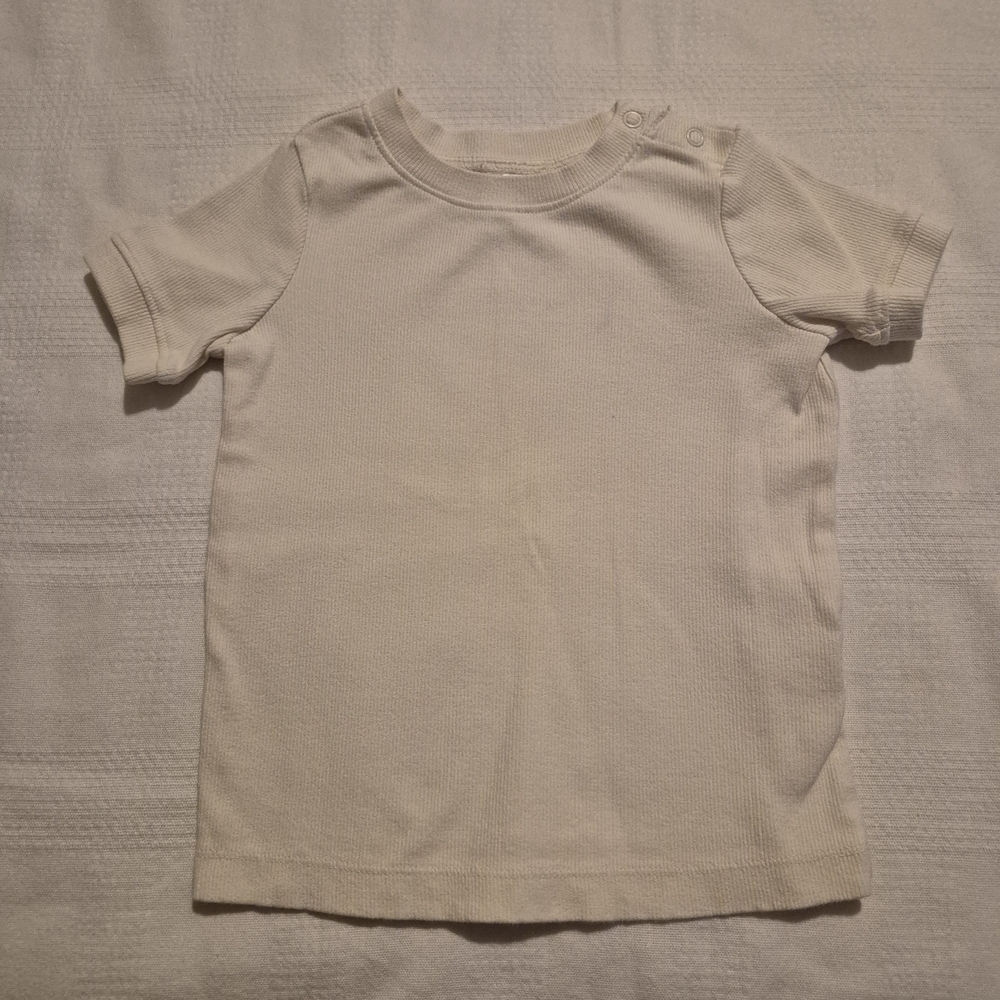 Hanna Andersson girls size 90 or 3T off white short sleeve shirt GUC